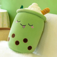 Мягкая игрушка подушка обнимашка Boba Боба 30 см пузырьковый чай зеленая 